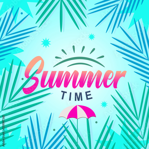 Summer time T shirt Design  colorful Summer Background Vector Illustration for Beach Holidays Hello Summer with doodle sun.