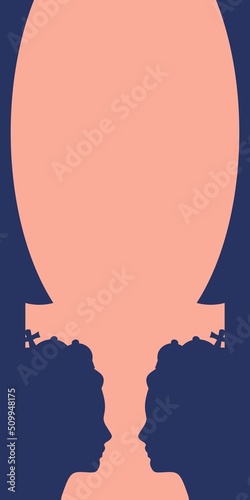 A goblet or two face profile view. Optical illusion. Human head make silhouette of wineglass.