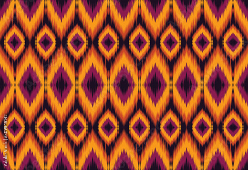 Geometric Ethnic Oriental ikat Pattern Seamless ikat Vector