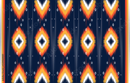 Geometric Ethnic Oriental ikat Pattern Seamless ikat Vector