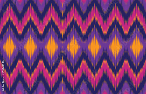 Geometric Ethnic Oriental ikat Pattern Seamless ikat Vector