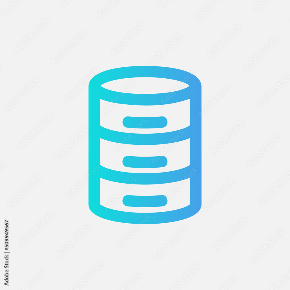 Database icon in gradient style about essentials, use for website mobile app presentation Database icon in gradient style about essentials, use for website mobile app presentation