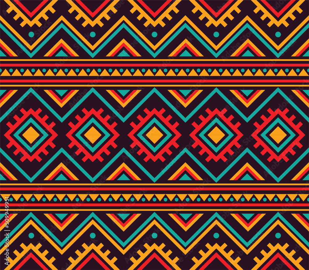 Pattern African Tribal Ethnic Vector Seamless Texture Decorative