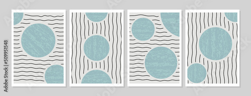 set abstract boho wall decoration poster background cover wallpaper print bohemian style