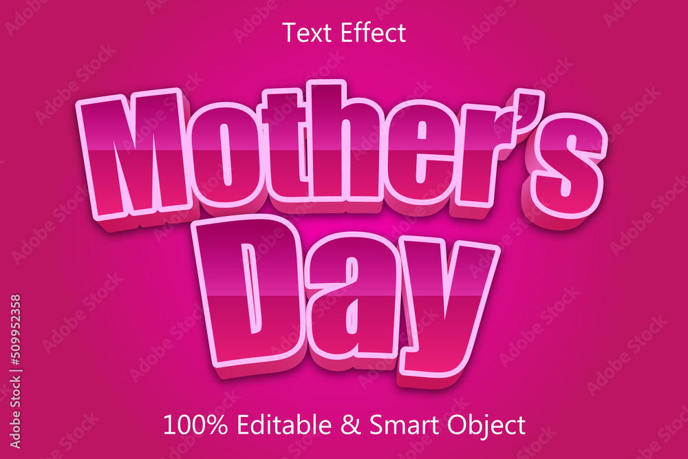 Mother Day editable 3 dimension emboss Cartoon style Mother Day editable 3 dimension emboss Cartoon style