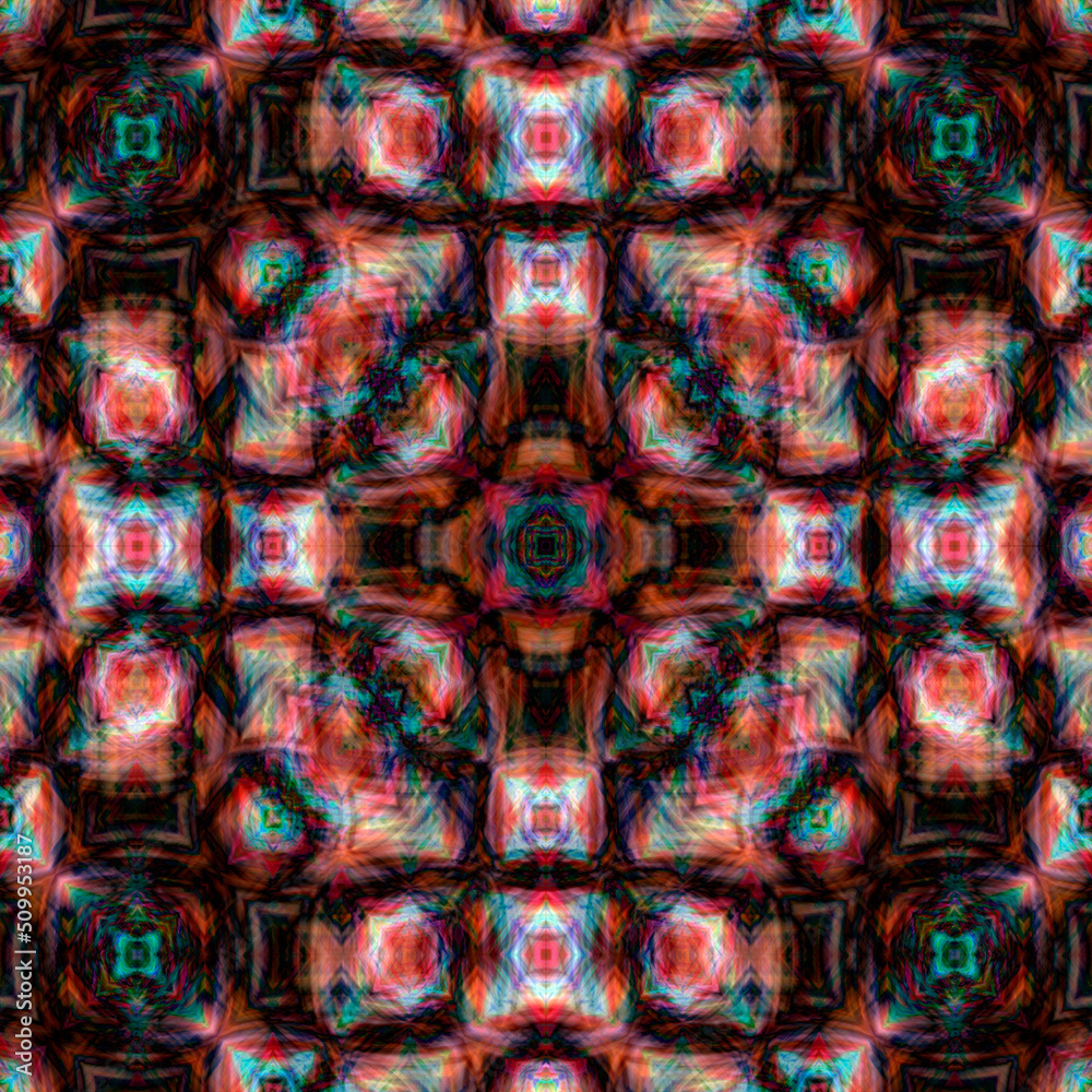 Psychedelic Colorful Kaleidoscope VJ background. Disco Abstract