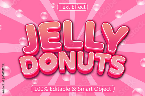 Jelly Donuts Editable Text Effect 3 Dimension Emboss Modern Style