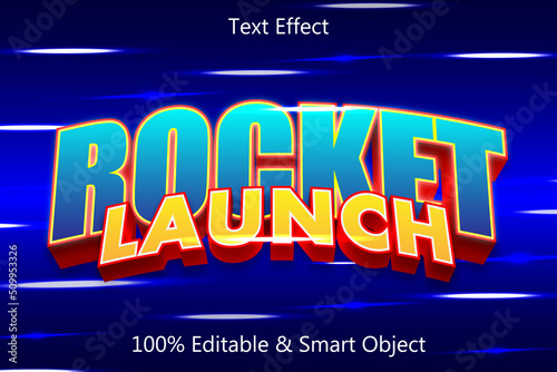 Rocket Launch Editable Text Effect 3 Dimension Emboss Modern Style