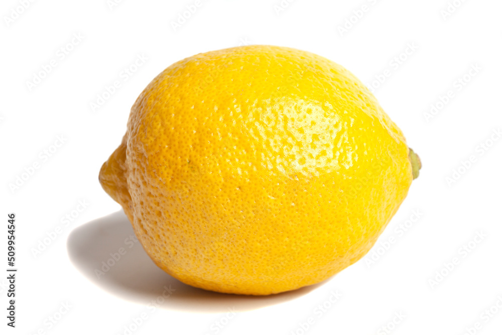 One lemon isolated on white background. Tropical fruit One lemon isolated on white background. Tropical fruit