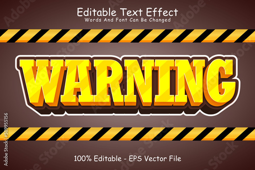 Warning Editable Text Effect 3 Dimension Emboss Modern Style