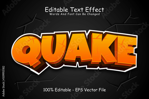 Quake Editable Text Effect 3 Dimension Emboss Cartoon Style