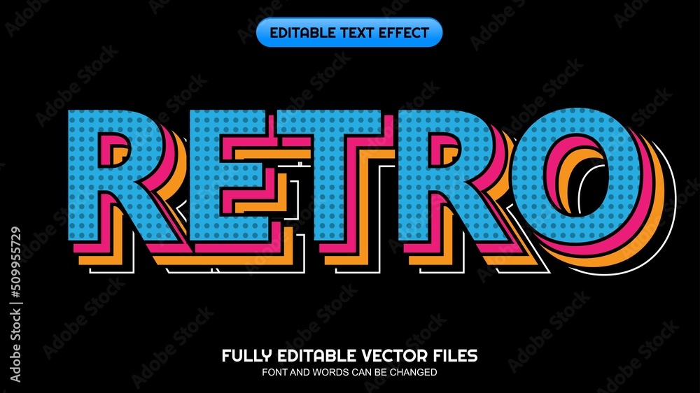 3d editable text retro themed