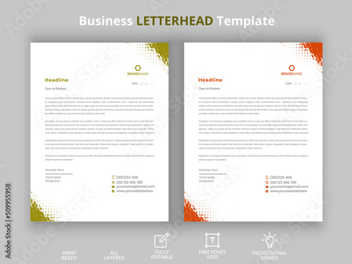 Modern business letterhead in abstract design Minimalist resume cv template