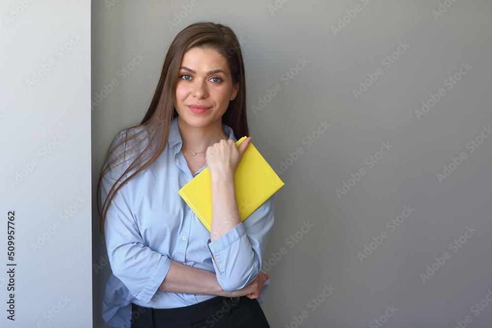 Woman teacher with book. Smiling business woman. Woman teacher with book. Smiling business woman.