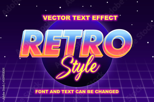 retro style dark moon in grid 3d editable text effect font style template background wallpaper banner poster flyer