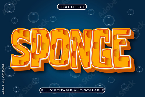 Sponge Editable Text Effect 3 Dimension Modern Style