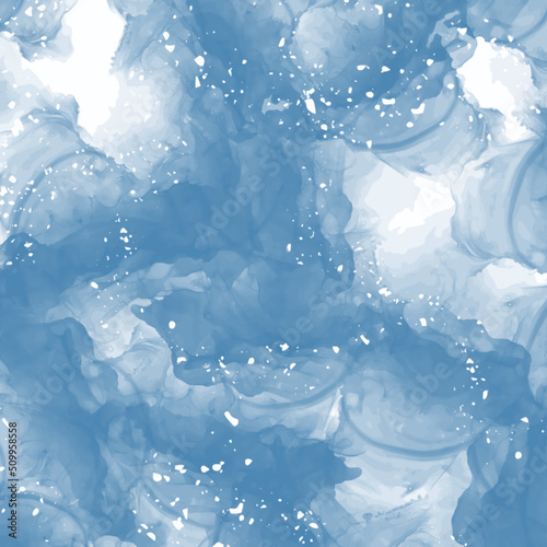 blue cloud background with snowflakes