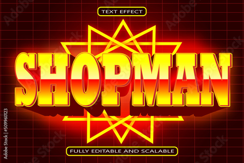 Shopman  Editable Text Effect 3D Retro Style