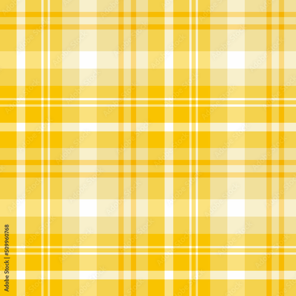 Seamless pattern in lovely yellow and white colors for plaid, fabric, textile, clothes, tablecloth and other things. Vector image.