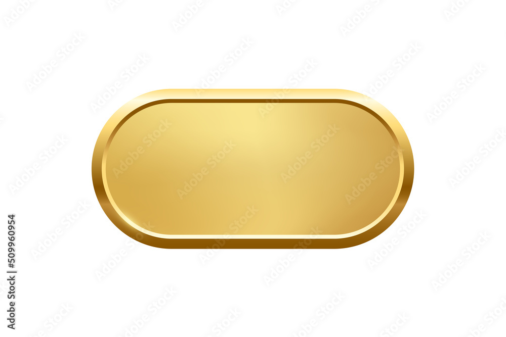 Web Button Shape Heptagon Gold, 3D - Envato Elements