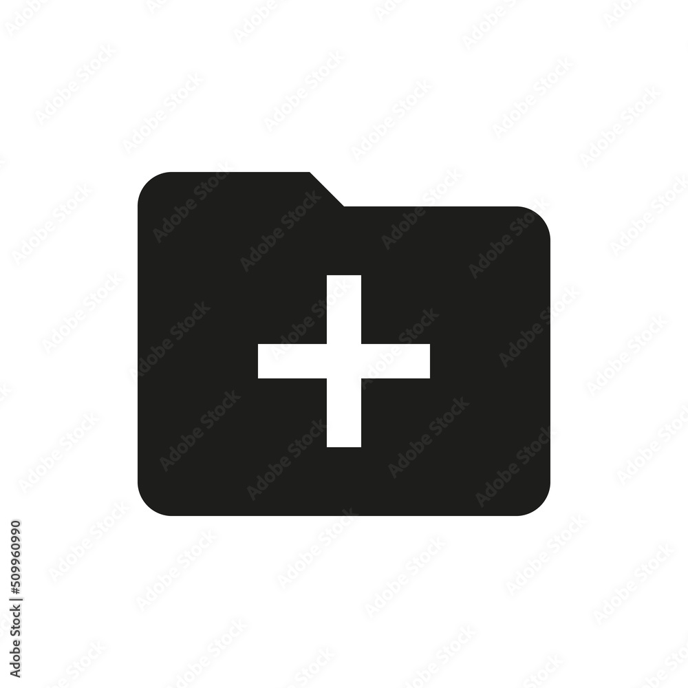 Folder plus solid icon. Create new folder glyph vector symbol. Folder plus solid icon. Create new folder glyph vector symbol.