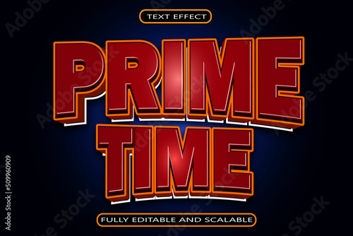 Prime Time Editable Text Effect 3 Dimension Modern Style