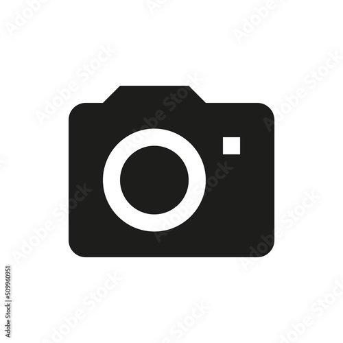Photo camera solid icon. Element image glyph vector symbol.