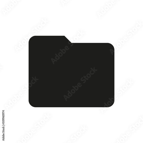 Folder solid icon. Black simple folder glyph vector symbol.