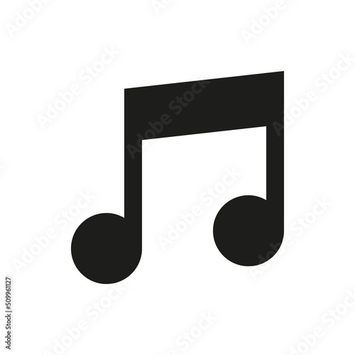 Music solid icon. Classic melody glyph vector symbol.