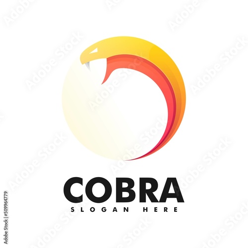 Vector Logo Illustration King Cobra Gradient Colorful Style.
