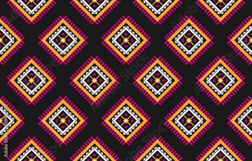 Geometric ethnic seamless pattern in tribal. American and Mexican style. Design for background, wallpaper, illustration, fabric, clothing, carpet, textile, batik, embroidery.