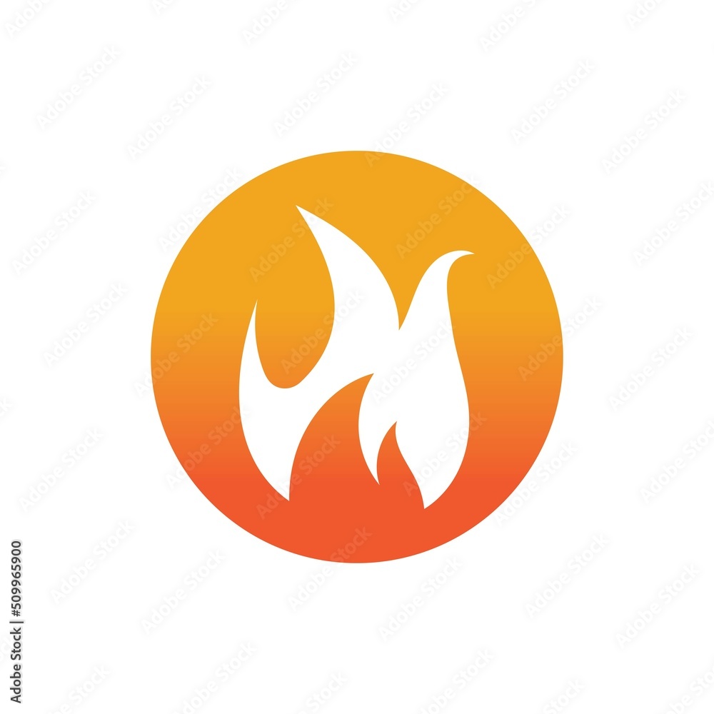 Hot flame fire vector icon illustration design template