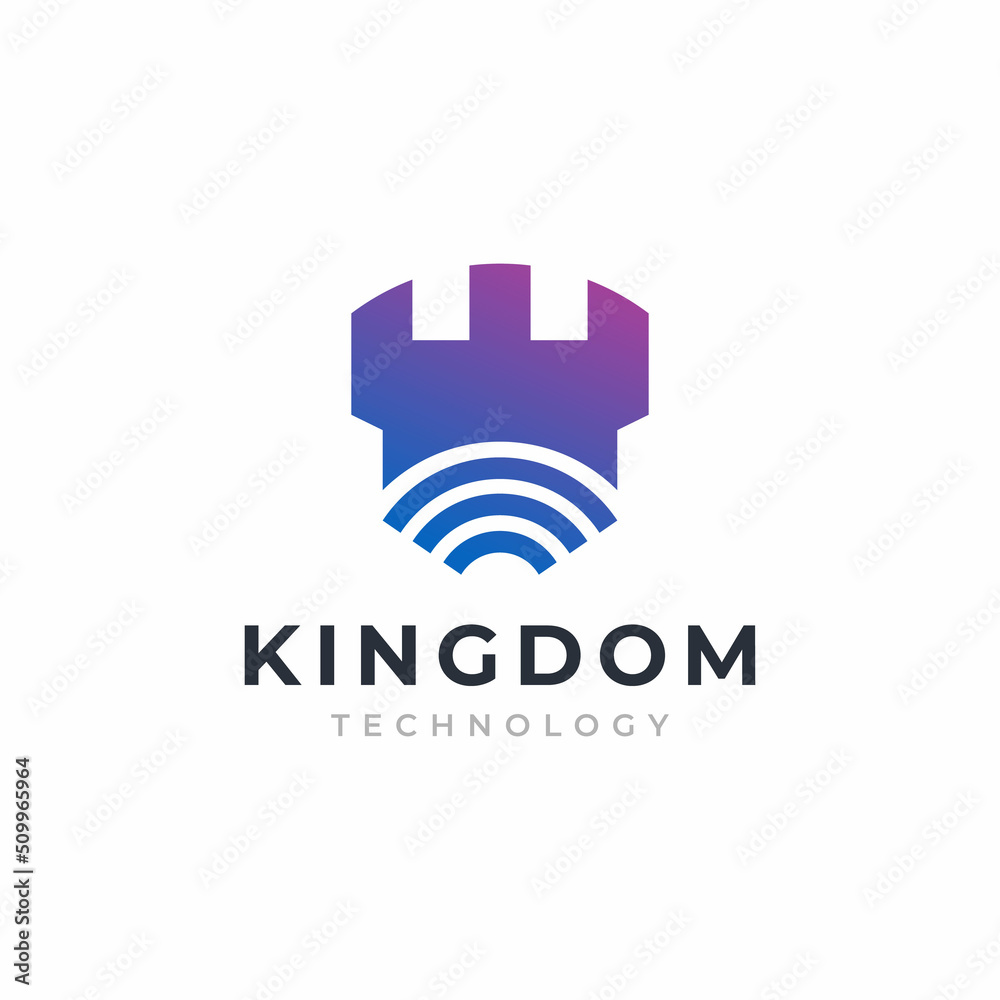 Obraz premium Internet Wireless with Castle Logo Technology Concept