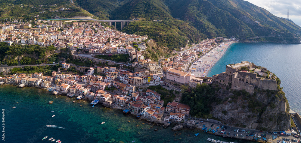 Aerial View of Scilla, Reggio Calabria, Calabria, Italy