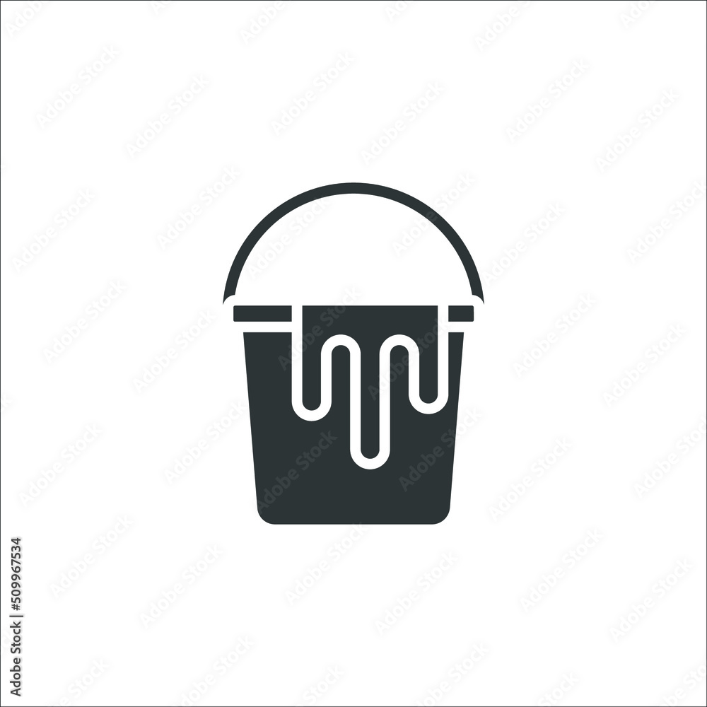 Vector sign of The Bucket symbol is isolated on a white background. Bucket icon color editable. Vector sign of The Bucket symbol is isolated on a white background. Bucket icon color editable.