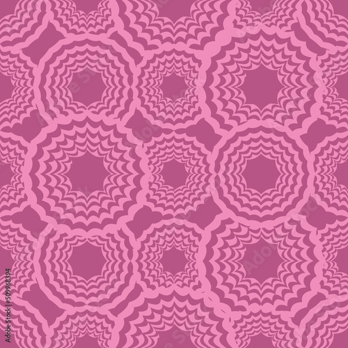 Pink round spiked circles. Vector seamless for decoration.