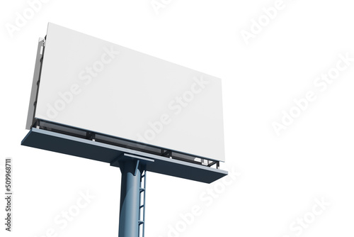 3d rendering illustration of empty billboard mockup with copyspace for placing advertisement