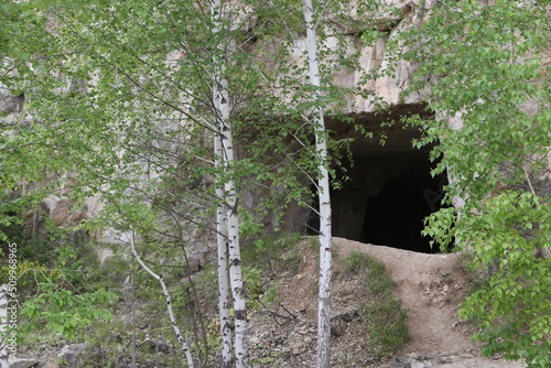 entrance to the big old cave in the stone mountain
