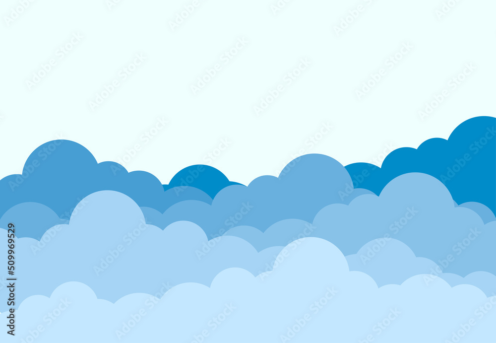 Blue sky with clouds for poster, presentation, website design concept blank space for text. Vector illustration