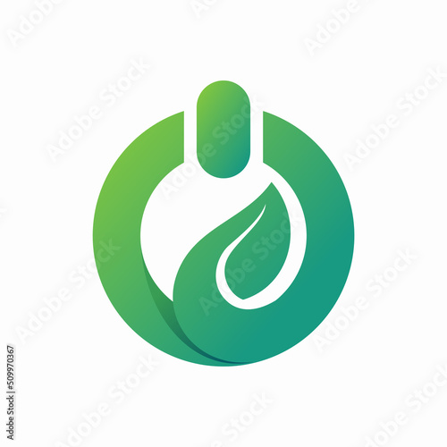 power button with leaf concept