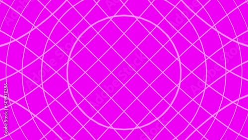 Abstract flat bright colored psychedelic continuously moving geometric pattern. Looped animation. Dynamic Digital Background