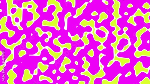 Abstract flat bright colored psychedelic continuously moving repeating seamless pattern. Looped animation. Digital background