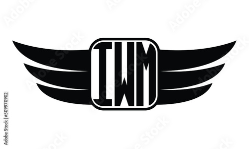 IWM three Letter Wings Flying Initial wing symbol minimalist creative concept flag icon professional logo design Vector template photo