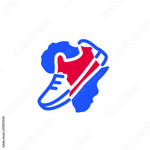 africa and shoes combination logo icon
