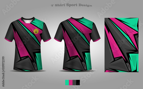 Soccer jersey design for sublimation. t-shirt sport design template, Soccer jersey mockup for football club. Fabric uniform front and back view