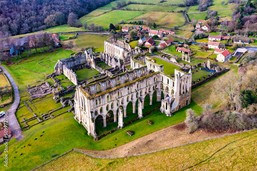 Rievaulx Abbey from a drone point of view photo