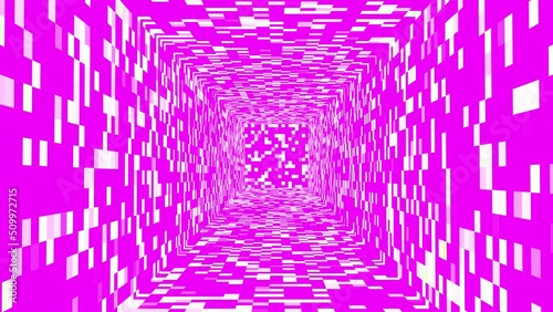 Abstract flat bright colored psychedelic continuously moving repeating seamless pattern. Looped animation. Digital background