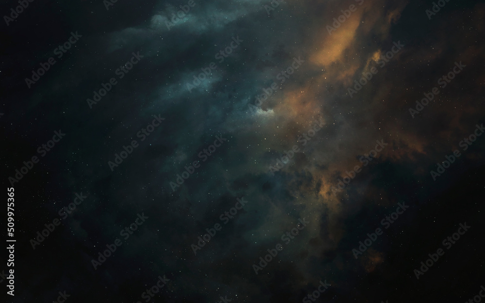 3D illustration of Deep space background, full of stars and galaxies. High quality 5K sci-fi render. Elements of image provided by Nasa
