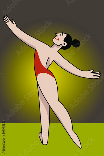 Cartoon ballerina tutu dance ballet. Vector illustration.