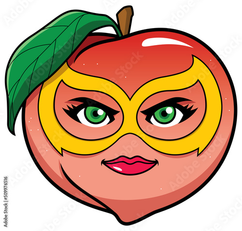 Peach Superhero Mascot